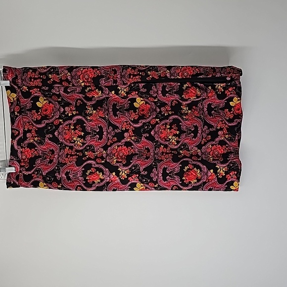 Modcloth Silky Lined Paisley Print Plus Size Skirt w Side Zip & Front Slit - Picture 12 of 17